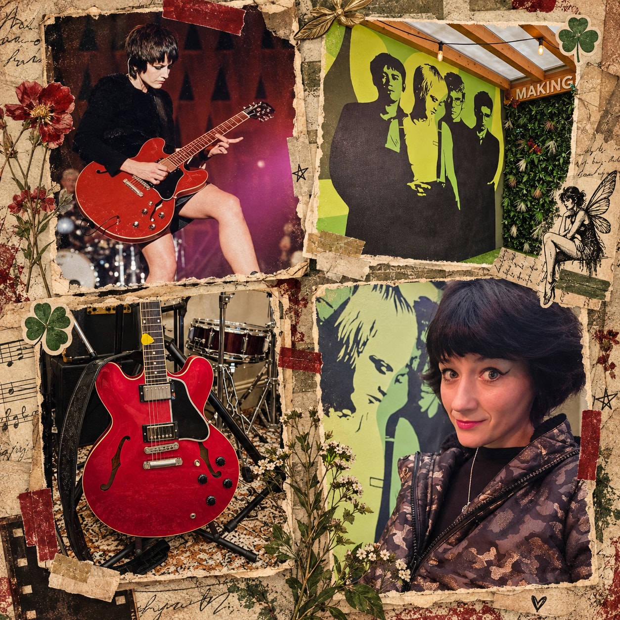 The red guitar and musical memories.